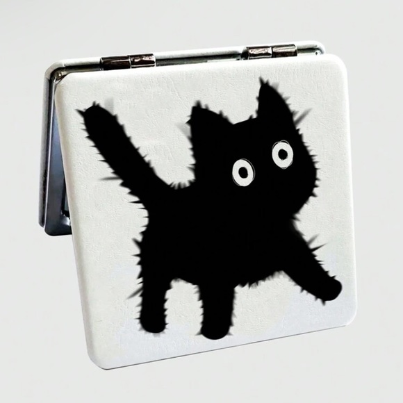 Accessories - BLACK CAT PATTERN COMPACT MIRROR
